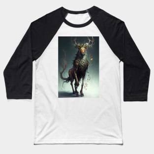 The Lion-Deer God: A Mythical Beast of Power and Grace Baseball T-Shirt